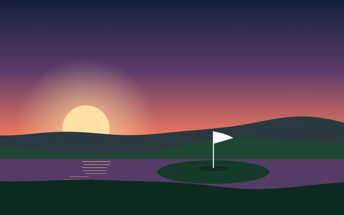 Coastal Links, original digital golf art