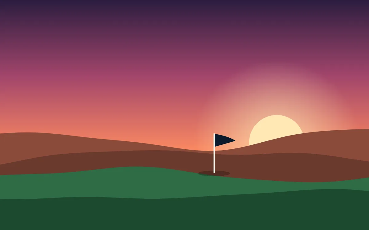 Desert Dawn, original digital golf art