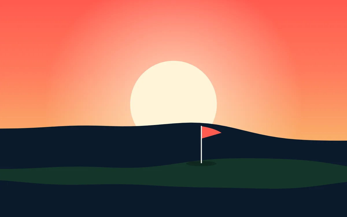 Coral Sky, original digital golf art
