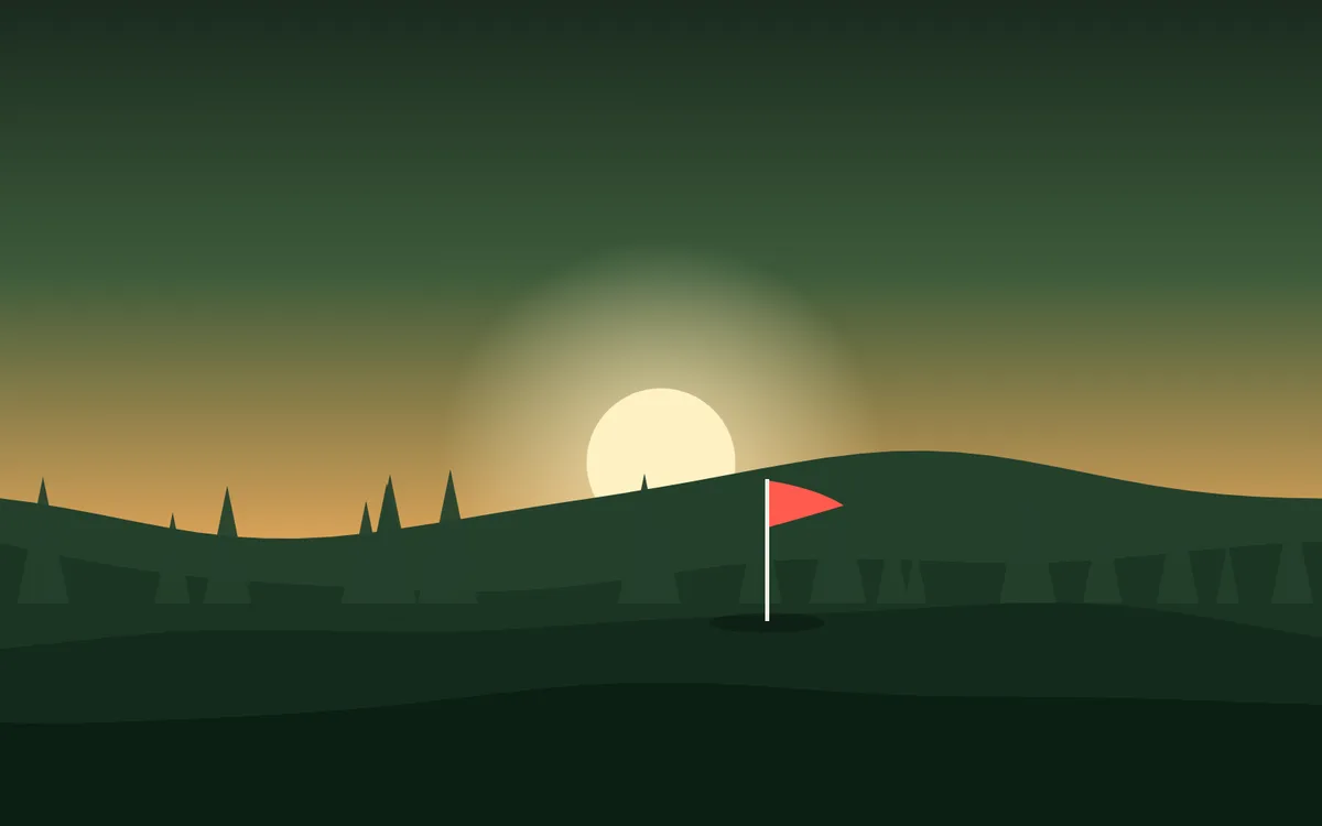 Pine Dogleg, original digital golf art