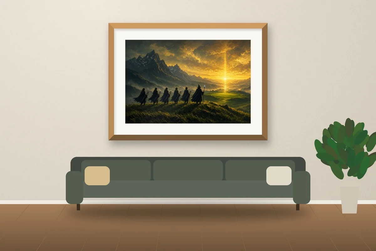 The Fellowship of the Bogey framed on a wall, printable golf wall art